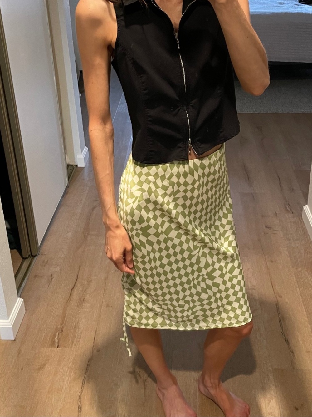 Retro wave print skirt